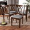 Baxton Studio Augustine Grey Upholstered and Walnut Wood 4-Piece Dining Chair Set 165-9882 - alternate 6